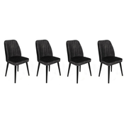 Hanah Home Set od 4 trpezarijske stolice Alfa crne boje