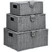 Homestar Set 3 kozarcev za shranjevanje 355x285x18 cm siva