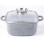 Kvadratni lonec 26 cm. Granitni MP-2109 s pokrovom