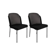Hanah Home Set 2 trpezarijske stolice Sivo-Crni