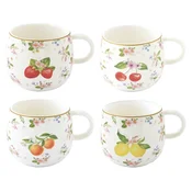 Porcelain mug, 400ml, with embossed design, Fancy Fruit - Easy Life