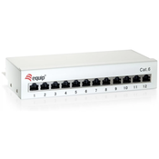 EQUIP Premium 12-Port Cat.6 Desktop Patch Panel Light Grey 227362