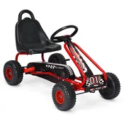 Northix Gokart na pedala z nastavljivim sedežem in ročno zavoro 92x50x53 cm rdeč