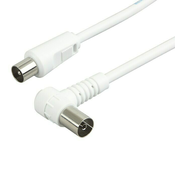 Schwaiger Prikljucni kabel za antenu (1,5 m, Bijele boje, 75 dB, IEC utikac na IEC kutnu uticnicu)