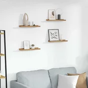 Polica na zidu 4 pcs Smeda 40 x 9 x 3 cm Konstruirano drvo