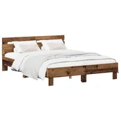 vidaXL Konstrukcija postelje Star les 135 x 190 cm Konstruiran les