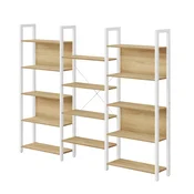 SONGMICS Knjižna polica z lestvijo 158x24x166 cm rjava, (5000250374)
