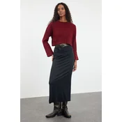 Trendyol Claret Red Super Crop Knitwear Sweater