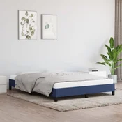 shumee vidaXL Posteljni okvir brez vzmetnice moder 140x190 cm oblazinjen s blagom