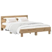 vidaXL Konstrukcija postelje Artisan hrast 120 x 190 cm Inženirski les