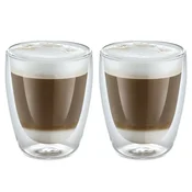 Kozarca za kavo, dvojno steklo, 220 ml, set 2 kos