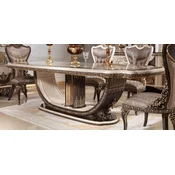 Casa Padrino luxury baroque dining table cream/dark brown/gold 250 cm