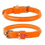 WAUDOG okrogla usnjena oranžna ovratnica za dolgodlake pse, Oranžna 20-25 cm, širina ovratnika: 6 mm