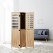 Homestyle4U Pregrada za prostor, 3-delni zložljivi organizator s tablo, 120x2x170 cm, rjava