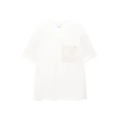 Pull&Bear Majica svetlo bež/bela