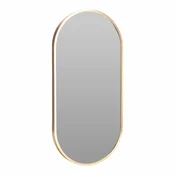 shumee Ovalno aluminijasto stensko ogledalo 30x60 cm zlate barve