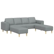 Kauc za dnevni boravak 3 pcs Svijetlo siva Poliester