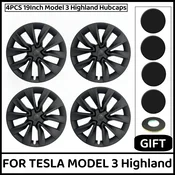 19 colski zaščitni pokrovi za Tesla model 3 Highland | Zaščita platišč – Barva: Črna Mat