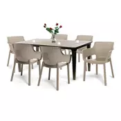 Fueva 6+1 set vrtnega pohištva cappuccino