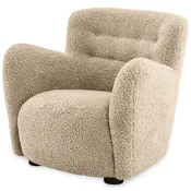 Casa Padrino luxury armchair sand/black 87 x 86 x H. 80 cm - Living room armchair - Hotel armchair - Living room furniture - Luxury furniture - Living room furnishings - Luxury furnishings