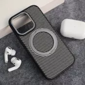 Maska Carbon Stand Mag Case za iPhone 16 Pro Max crna
