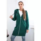 Dress with hood and hood in dark green color