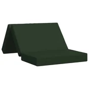 Vidaxl Zložljiv kavč postelja 100 x 67 x 45 cm Temno zelena