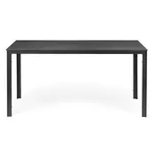 6-sedežna vrtna miza 156x78 cm, vrtno pohištvo iz lesa Polywood, siva
