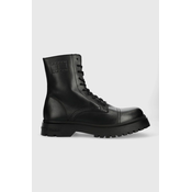 Kožne cipele Tommy Jeans TJM CASUAL BOOT za muškarce, boja: crna, EM0EM01244