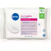 NIVEA Aqua Effect pomirjajoči čistilni robčki za obraz za suho kožo 25 pcs