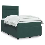 vidaXL vidaXL Box spring postelja z vzmetnico temno zelena 120x200 cm žamet, (21306242)