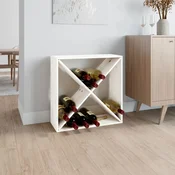 Vidaxl Stojalo za vino belo 62x25x62 cm trdna borovina