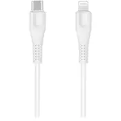 CANYON MFI-4 Type C Cable To MFI Lightning for Apple, PVC Mouling,Function: with full feature( data transmission and PD charging) Output:5V/2.4A, OD:3.5mm, cable length 1.2m, 0.026kg,Color:White - CNS-MFIC4W