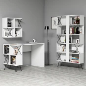 Hanah home Polica 120x78,8x60?cm Belo-Crna