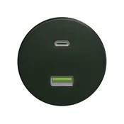 Reblig - Retro USB utičnica A+C bez okvira zelena
