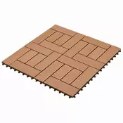 vidaXL Pločice za decking 22 pcs Smeđa 30 x 30 cm Drvoplastična smjesa
