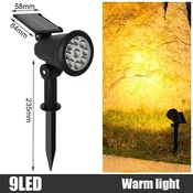 KJB Solarni vrtni reflektor 9 LED, topla bela svetloba