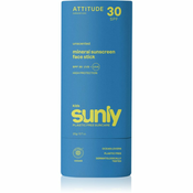 Attitude Sunly Kids Face stick mineralna krema za sončenje v paličici za otroke SPF 30 20 g