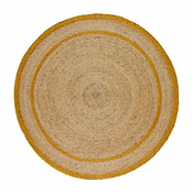 Senf žuto-u prirodnoj boji okrugli tepih o 120 cm Mahon – Universal