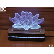Black Cut 3D Lampa Lotos RGB