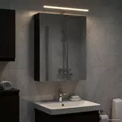 vidaXL Kopalniška ogledalna omara Črna Orehovina 50 x 14,5 x 70 cm