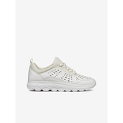 White Womens Leather Sneakers Geox Spherica
