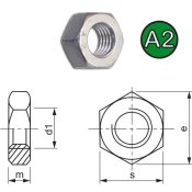Šestkotna matica ISO4032 M10, inox A2-70