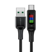 shumee USB-A - USB-C kabel 60 W z 1,2 m zaslona, črn