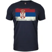 Muška majica kratkih rukava Srpska zastava-trobojka, Teget