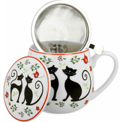 Duo Skodelica+pokrov+cedilo Mucki, 430 ml porcelan, darilna embalaža, 4240