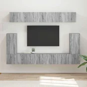 Set TV komoda Zidne 5 pcs Siva Sonoma Konstruirano drvo