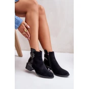 Elegant ankle boots with heels insulated black
