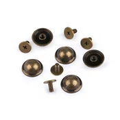Okrasne kovice / nogice za torbice O13 mm - stara medenina (5 parov)