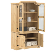 vidaXL Steklena vitrina Corona 103,5x42x180 cm trdna borovina
